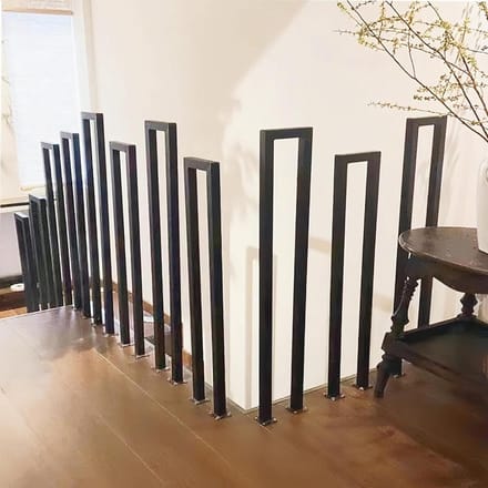 Trapleuning Metaal - Traphek Buiten - Veilig Traplopen - U-vormig Design - 75x20cm - Zwart