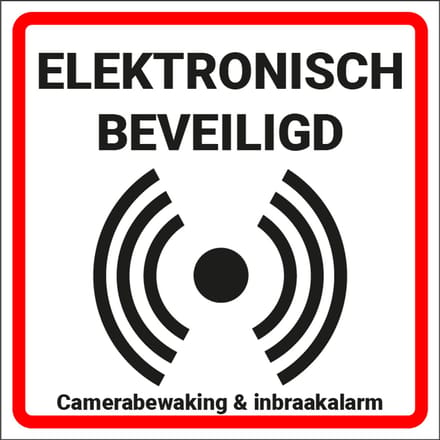 Alarm sticker elektronisch beveiligd 100 x 100 mm