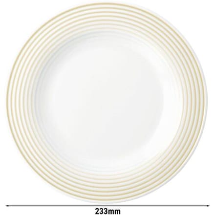 (6 stuks) SELTMANN WEIDEN Bord - plat - Ø 230mm - Zandbeige Wit / Geel
