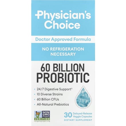 Physician's Choice, 60 Milliards de Probiotiques, 30 Capsules Végétales à Libération Retardée