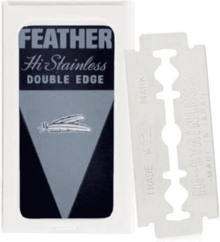 Feather scheermesjes, roestvrij staal, 5 stuks, standaard, 71-S
