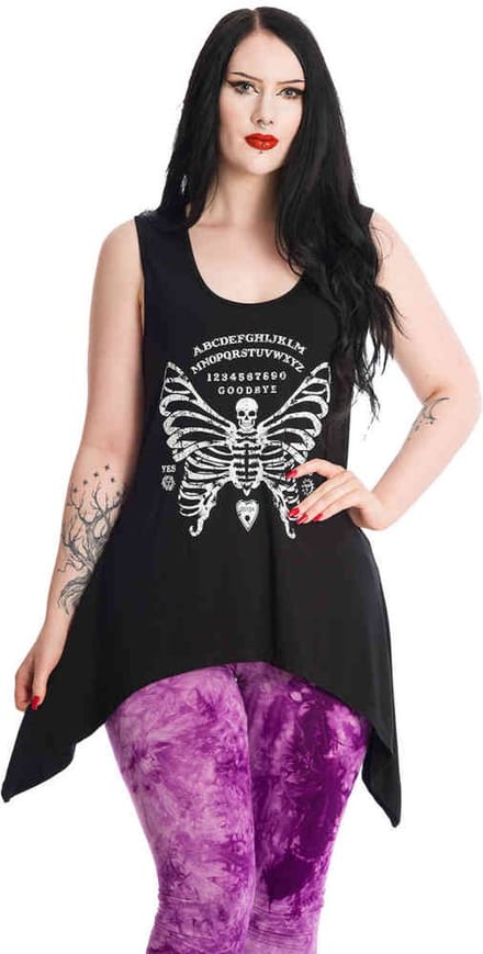 Banned - SKELETON WINGS Mouwloze top - 3XL - Zwart