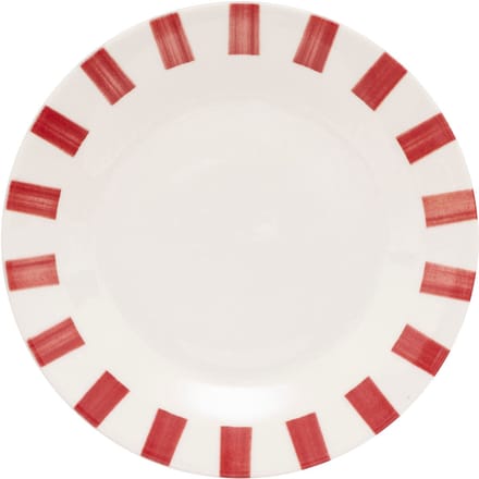 Secret de Gourmet Chéri Plat bord Ø19cm - Set van 6 stuks - Wit/Rood