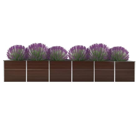 vidaXL - Plantenbak - verhoogd - 480x80x77 - cm - gegalvaniseerd - staal - bruin