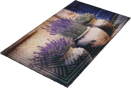KOTARBAU® Droogloopmat, Deurmat Binnen, Rubber Polypropyleen, 45 x 75 cm, Schoonloopmat, Inloopmat, Vuilvanger, Vuilvangmat, Entreemat, Rechthoekig- Antislip, met Opdruk Lavendel