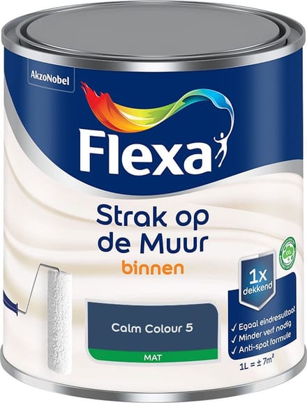 Flexa - Strak Op De Muur Binnen Mat - Calm Colour 5 - Mengverf - 1 L