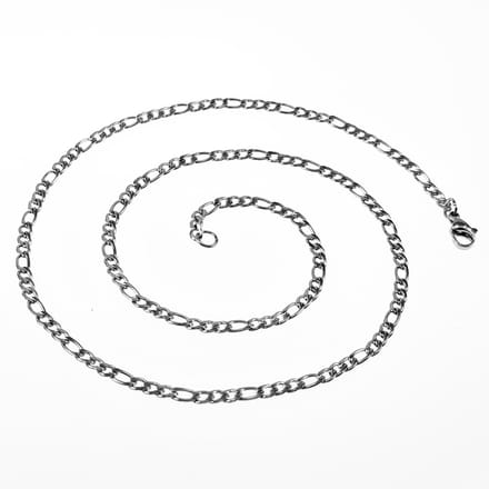 3mm Figaro Ketting Dames - Heren - Stalen Zilverkleur - Schakelketting