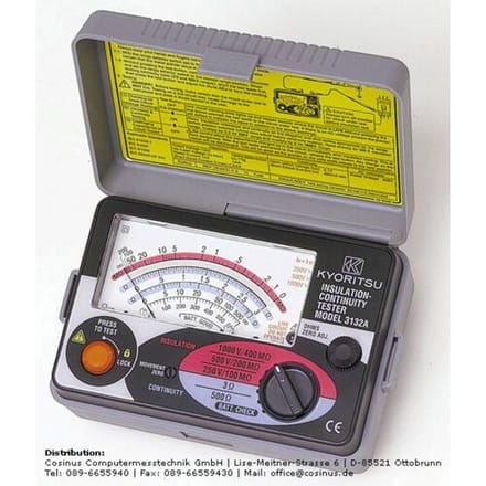 Kyoritsu 3132A Compacte isolatietester - 250V/500V/1000V - 400MΩ