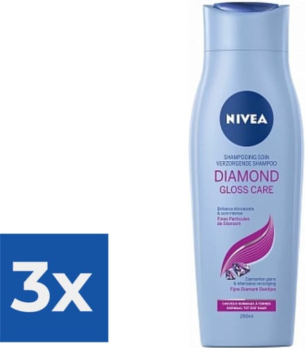 Nivea Shampoo Diamond Gloss - 250ml - Voordeelverpakking 3 stuks