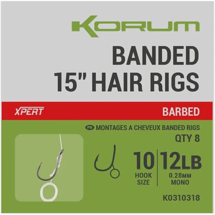 Dobber met een haak Korum Banded Hair Barbed (x8)