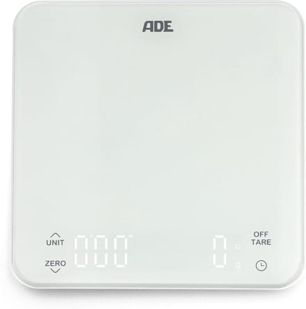 ADE - Digitale Keukenweegschaal met Timer - KE 2100 - Wit - 5kg-1g