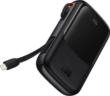 Baseus Powerbank 10000mAh 20W Qpow Pro Overseas Edition + USB C 3A Cable - Black - 10000 mAh
