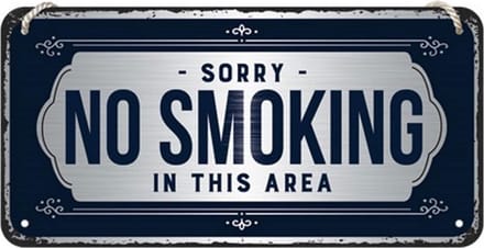 Hangend Sorry No Smoking In This Area Metalen Bord - 10 x 20 cm