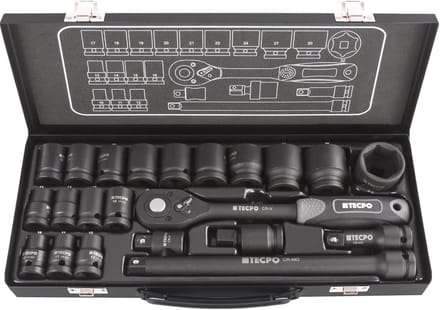 Krachtdopsleutelset 1/2 inch met Ratel, Schroefadapters en Verlengstukken