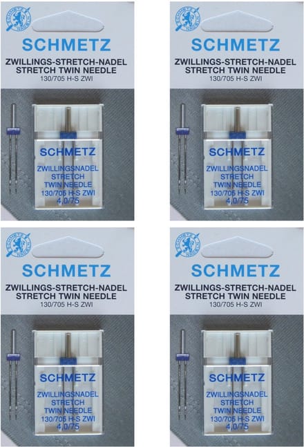 Schmetz machinenaalden tweelingnaald Stretch 4,0-75 universeel, 4 kaarten