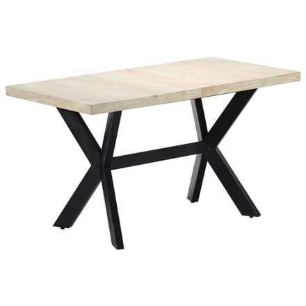 vidaXL - Eettafel - 140x70x75 - cm - massief - gebleekt - mangohout