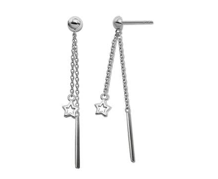 Jwls4u Earparty Oorhangers Open Star Line S JE039S
