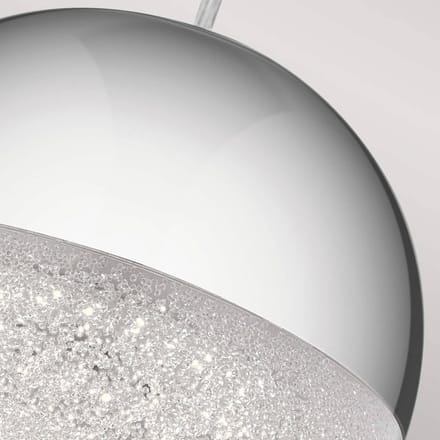 Quintiesse Moonlit LED hanglamp, chroomkleurig, aluminium, Ø 20 cm, globe