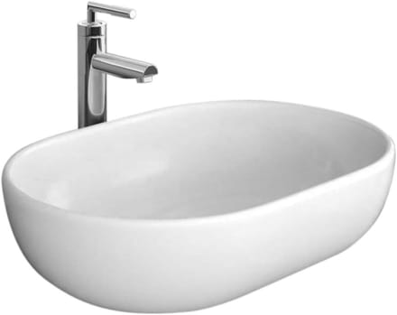 Elegante Keramische Ovale Wastafel Opzetmodel voor Badkamer 48 cm