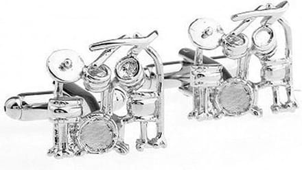 Amanto Manchetknopen Cisco - 316L Staal - Drumstel - ∅15mm - Muziek