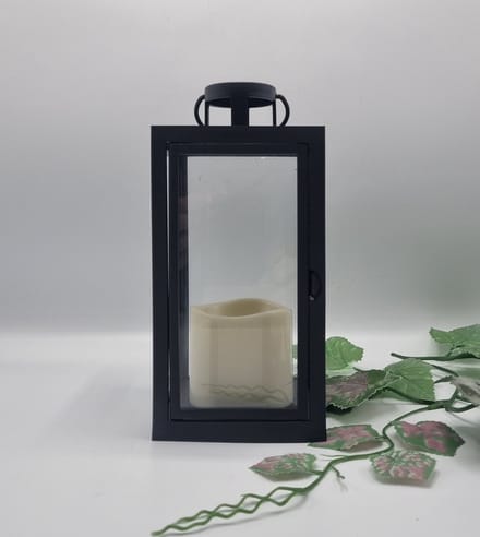 Lantaren - LED-kaars - 6/23/YZE - Zwart - Warm wit - Windlicht - Graflantaarn - Grafdecoratie