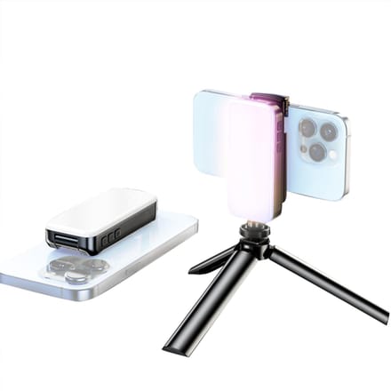 Mini Fotolamp Dimbaar LED Licht Draagbaar Vlog Licht met Driekleurige Lichtmodi 2000mAh zwart