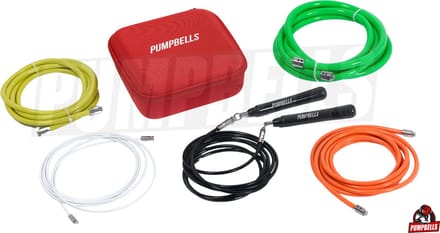 PUMPBELLS - Springtouw - Verstelbaar in lengte - verstelbaar in gewicht - 5 gewichtsstanden - Zwart