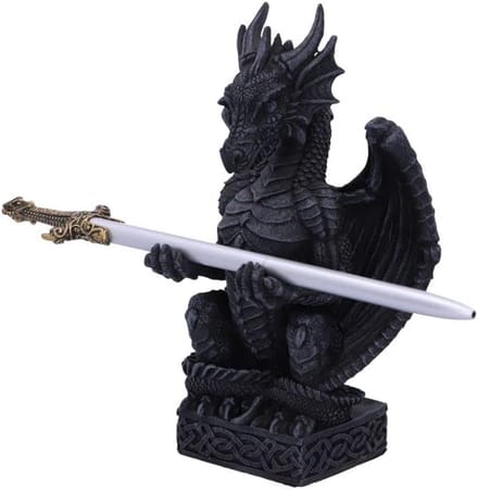 Draken Penhouder met Zwaardpen - Gotische Bureau Accessoire