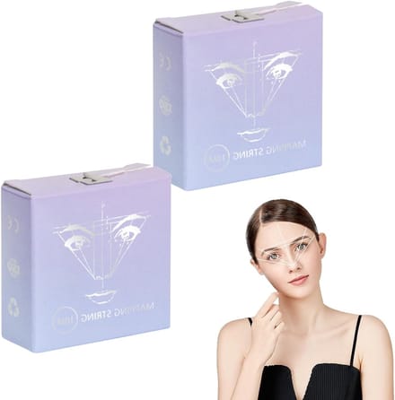 2-Pack 10m Vooraf Geïmpregneerde Mapping Draad voor Permanente Make-up en Microblading Accessoires - Ideaal voor Oogbrows en Tekenwerk