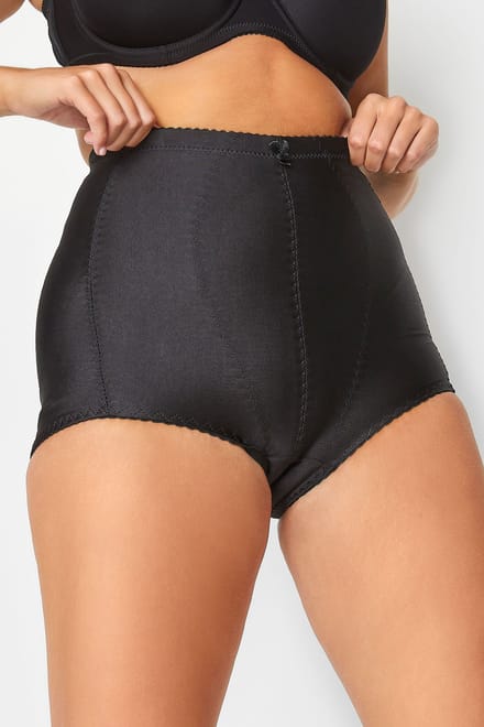 Yours Zwarte Medium Control Hoge Taille Slips Size 46-48