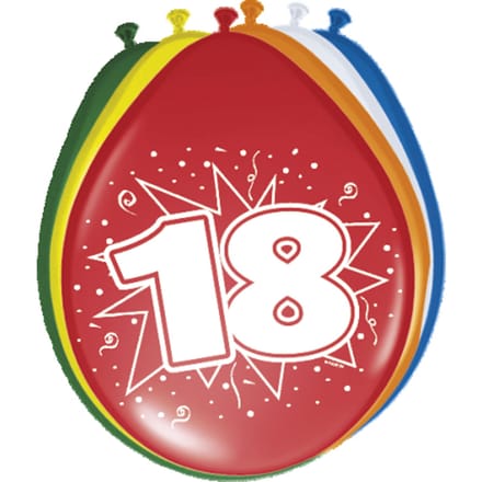 18 Jaar Ballonnen - 8 stuks