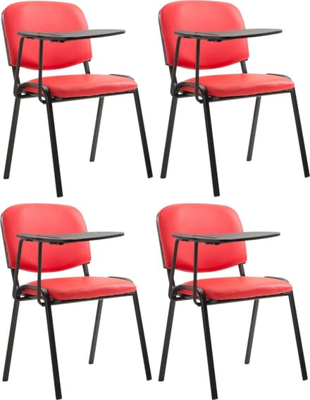 CLP Ken Set van 4 stoelen - met klaptafel - Kunstleer rood
