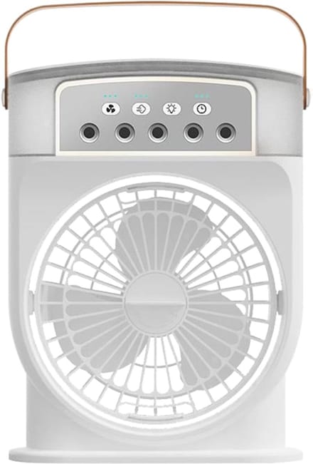 Draagbare Koeler - Verdampingskoeler Sproeier - Buiten Ontspannen - 3 Windsterktes - 28x28x9.3 cm - Wit