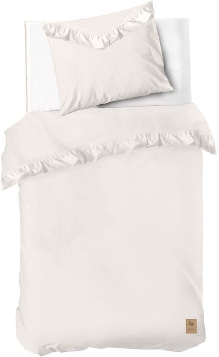 Dindi Home Dekbedovertrek White Ruffle - 140x220 - 100% katoen - Off White