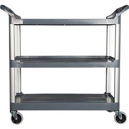 Rubbermaid X-TRA™ multifunctionele trolley, open ontwerp, tot 135 kg, zwart