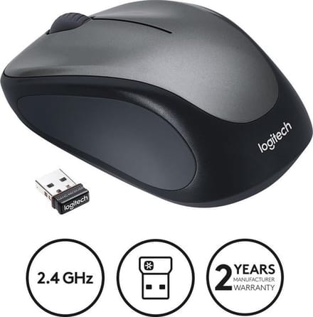 Logitech M235 Draadloos Muis - Zilver - Muis - Optisch - 3 knoppen - Zilver