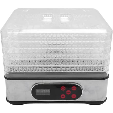 Voedseldroger met Temperatuurregeling en Timer Elektrische Droogmachine voor Vlees Kruiden Rundvlees Fruit Groenten EU white