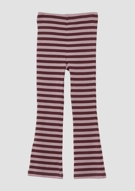 s.Oliver - female - Geribde broek met elastische tailleband en uitlopende pijpen