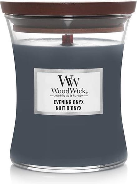 WoodWick Hourglass Medium Geurkaars - Evening Onyx - 60 branduren