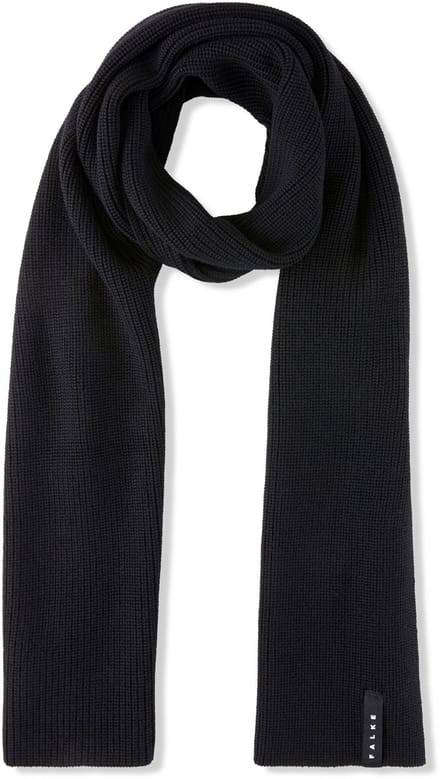 FALKE Basic Scarf Pearlstitch sneldrogend warm wol wintersjaal unisex zwart - maat ONESIZE