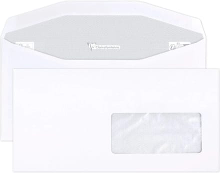 Clairalfa witte enveloppen 114x229mm venster rechts 45x100mm machinegeschikt 500 stuks