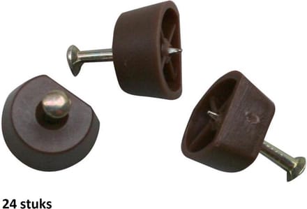 Deltafix plankdragers met nagel - bruin - 24 stuks