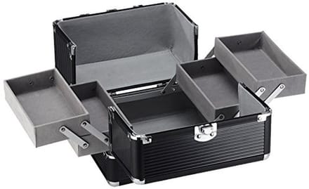 Designer Make-upkoffer en Sieradenvak - Zwart, 21 x 17 x 17 cm