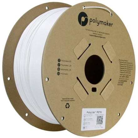 Polymaker PB01052 PB01052 Filament PETG Hittebestendig, Hoge treksterkte 1.75 mm 3000 g Wit PolyLite™ 1 stuk(s)