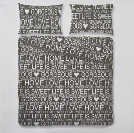 Day Dream Sweet Tekst Dekbedovertrek - Litsjumeaux - 240x200/220 cm - Grijs