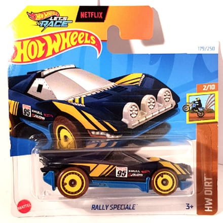 HOT WHEELS RALLY SPECIALE BLACK/BLUE NETFLIX 179/250 1:64 HW DIRT 2/10