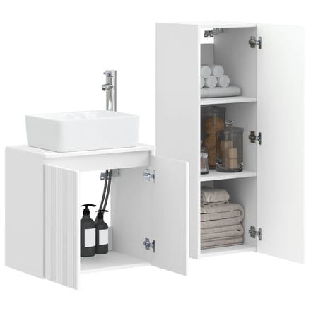 vidaXL - Badkamermeubel - Set - 2 - st - Hoogglans - Wit - 33 - x - 34,5 - x - 100 - cm