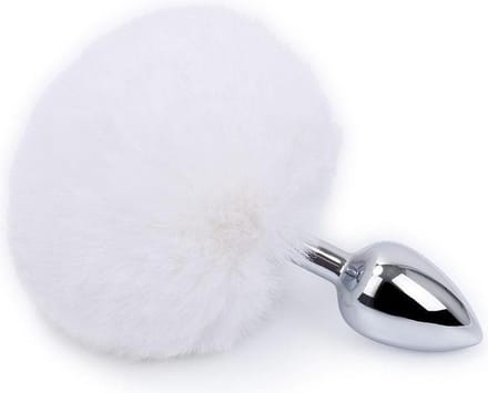 Buttplug konijnenstaart - wit