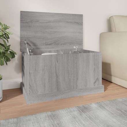 vidaXL - Opbergbox - 70x40x38 - cm - bewerkt - hout - grijs - sonoma - eikenkleurig