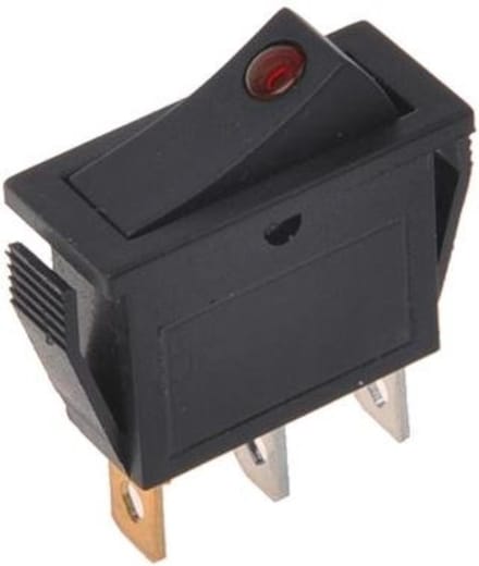 Proplus Wipschakelaar met LED - Lampje rood 12V/24V - max.10